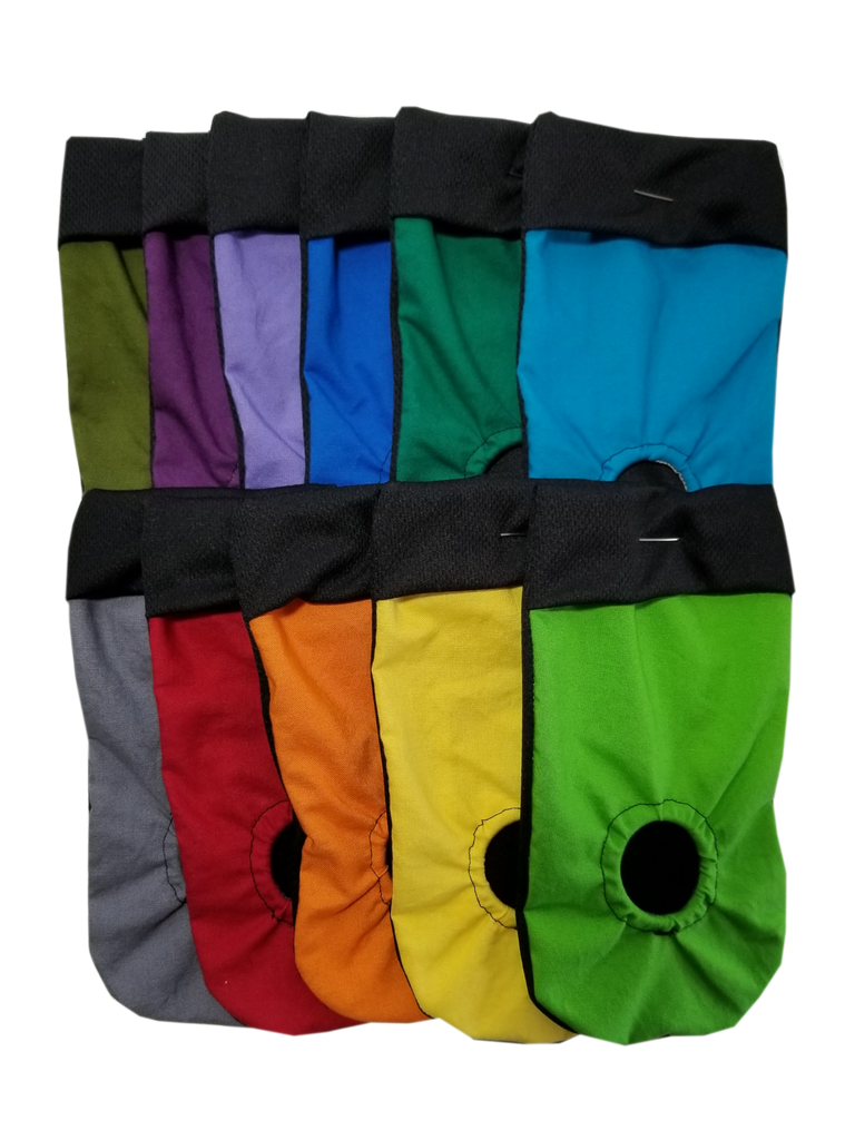 colourful joeyos  packing pouch for FTM, transmasculine and non-binary people. Joeys hold your packer in place.