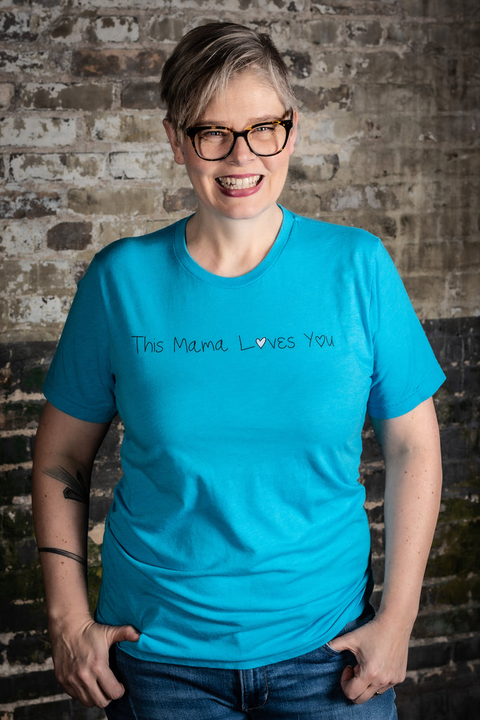 Get your joey apparel this mama loves you t-shirt in aqua
