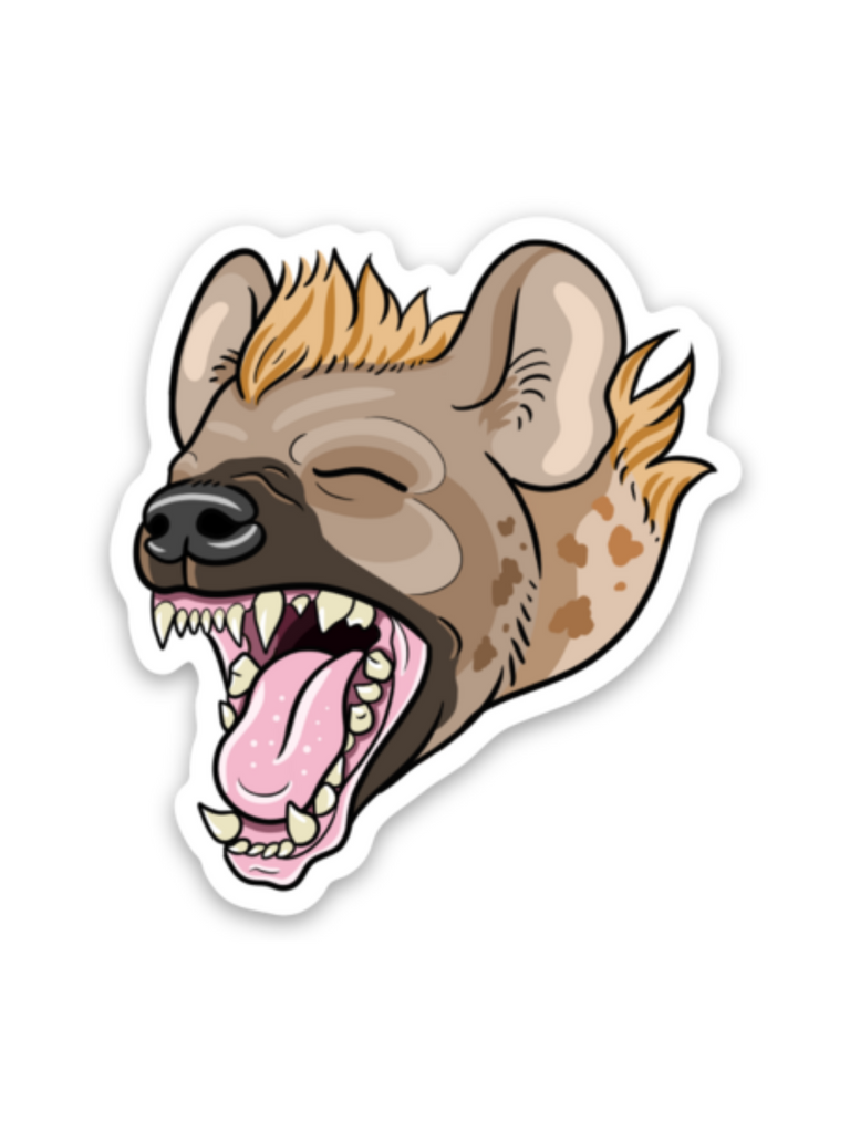 A Hyena captured mid laugh.