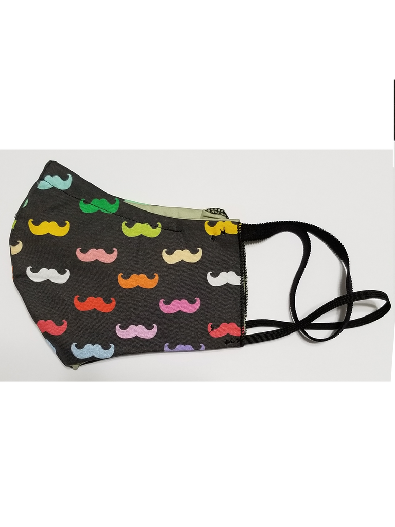 Rainbow Moustache- colourful moustaches on a black background. © Inspirationz